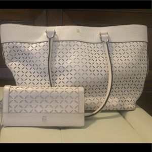 Kate Spade cream eyelet tote
